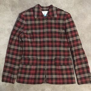 Evan Picone Plaid Zip Up Suit Jacket Size 4